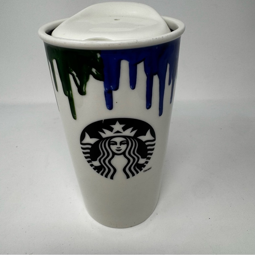 Starbucks Band of Outsiders RAINBOW DRIP Ceramic Travel Mug limited edition 12oz - Picture 3 of 6